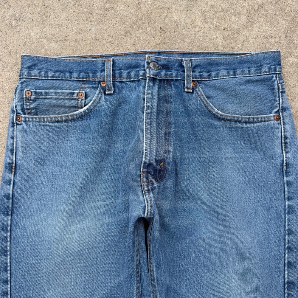 LEVI'S | Mens 505 Jeans 36W x 30L Blue Streetwear Y2K Distressed Denim - Picture 2 of 10